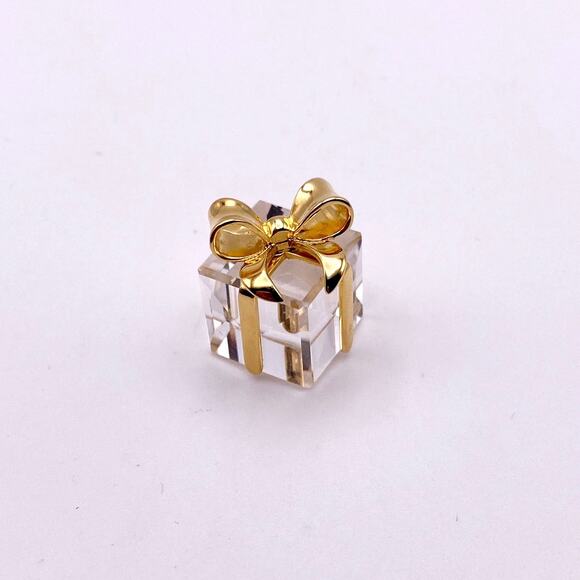 Swarovski Signed Crystal Gift Box With Bow Figurine - Picture 2 of 6